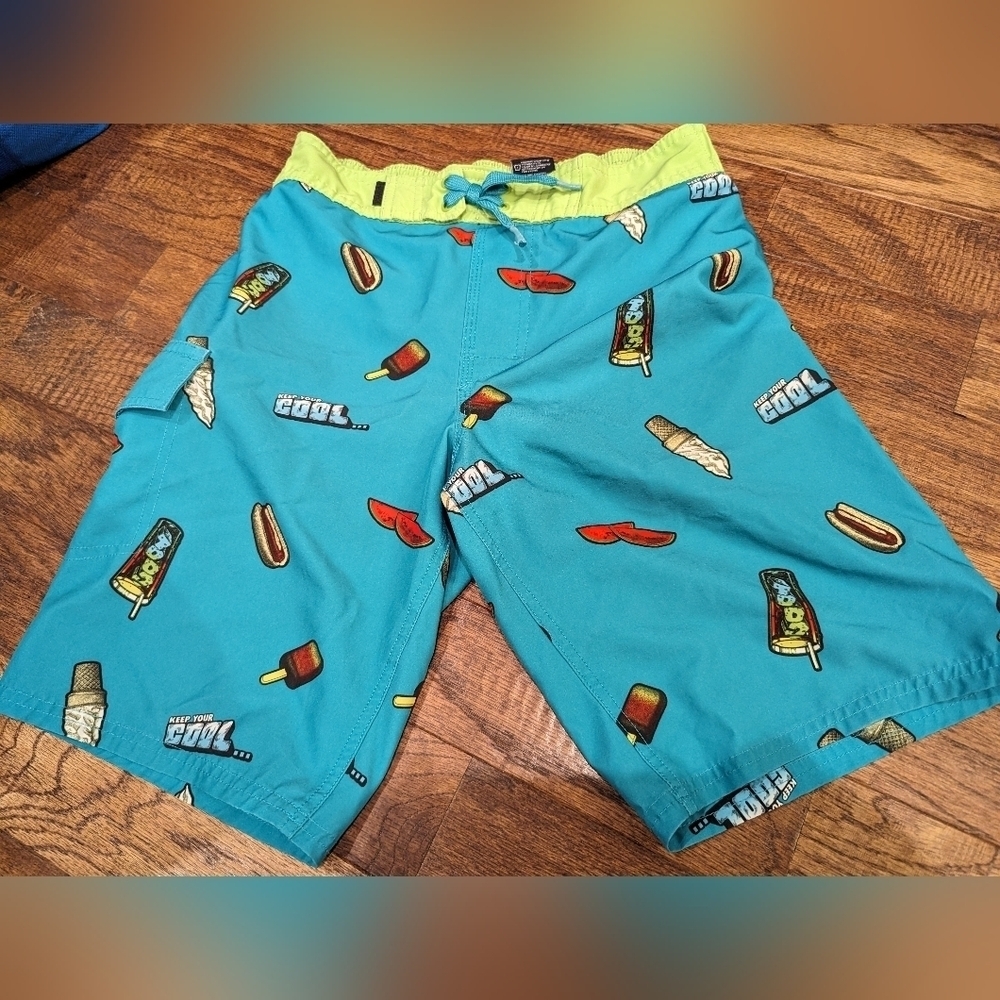 Tony hawk board shorts boys size L youth, Youth Swim Shorts Size L 10/12